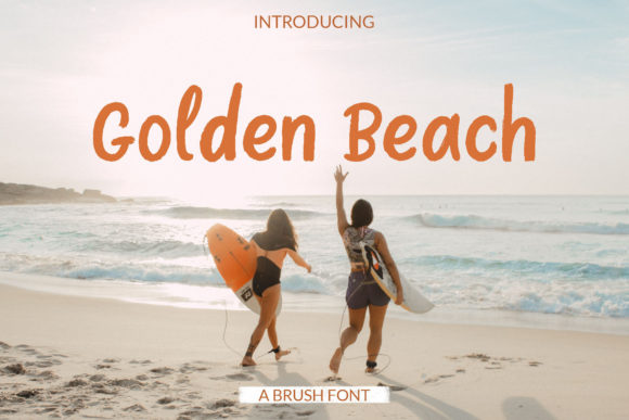 Golden Beach: A Paint-Brushed Display Font for Whimsical Design